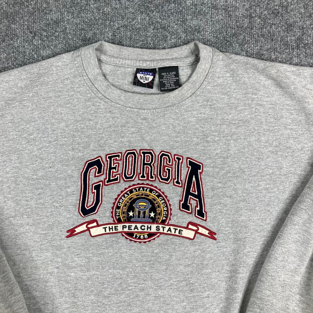 State of Mine Sweatshirt‎ Mens Size XL Gray Georgia Graphic Pullover Casual